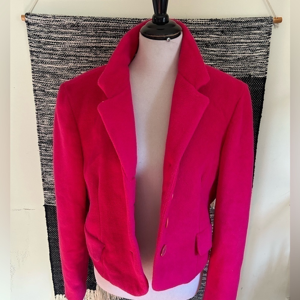 Express Tailleur vintage hot pink Sherpa blazer size large